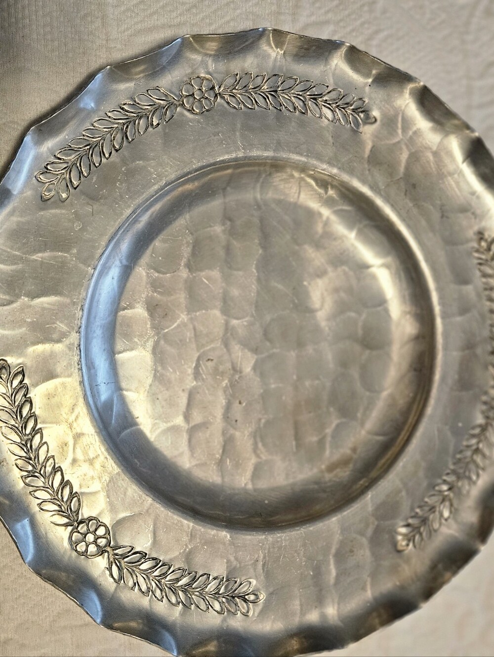 Hand Wrought Aluminum Decorative Platter